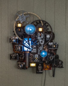 3d sculpture made from old cameras by Larry Ellingson